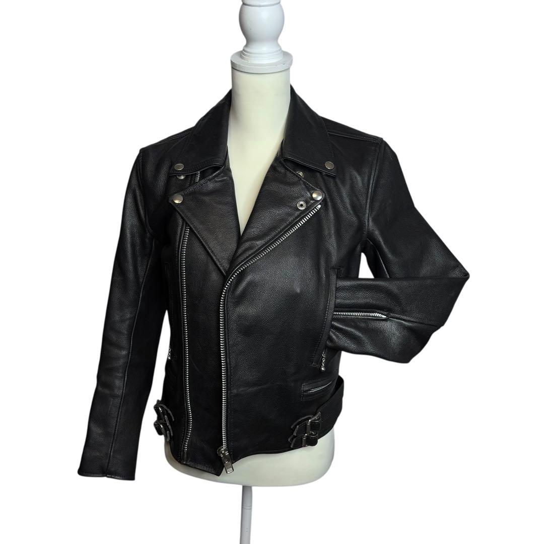 ヘルキャットパンクス ダブル L ライダースジャケット ロンジャン 本革 レザー