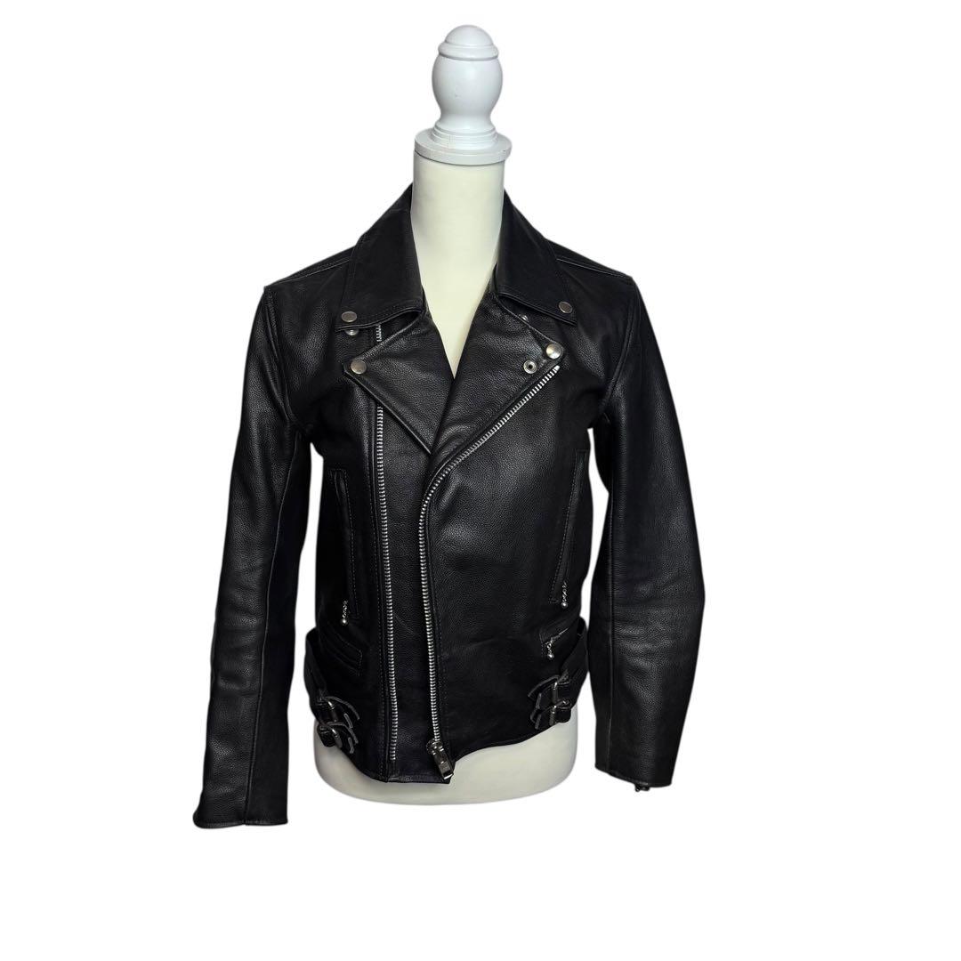 ヘルキャットパンクス ダブル L ライダースジャケット ロンジャン 本革 レザー