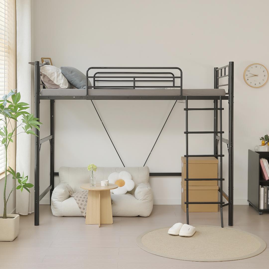 限定価格！ロフトベッド（S）コンセント付き ベッド 大人用 二段ベッド 耐震