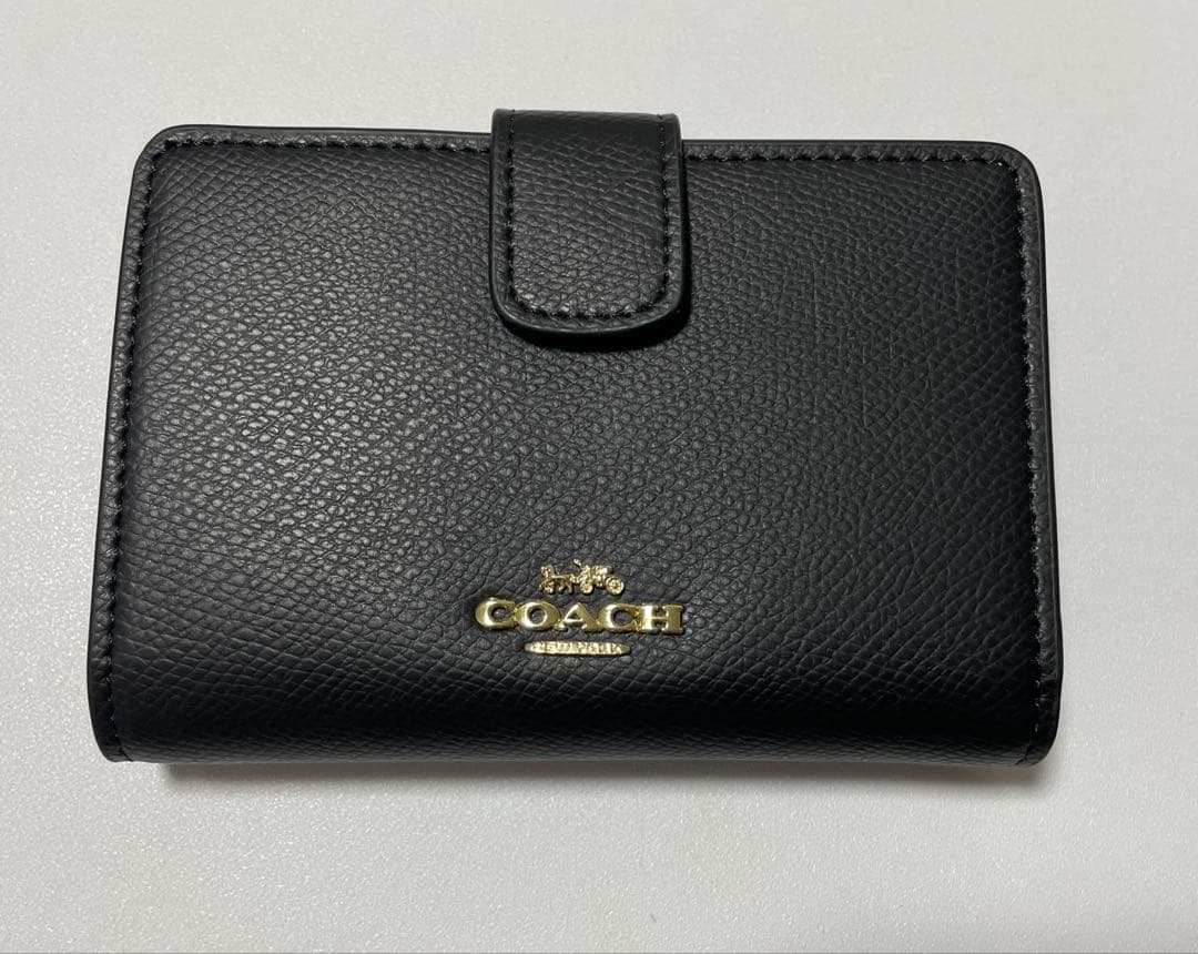 【coach】財布　二つ折り　ブラック　レザー