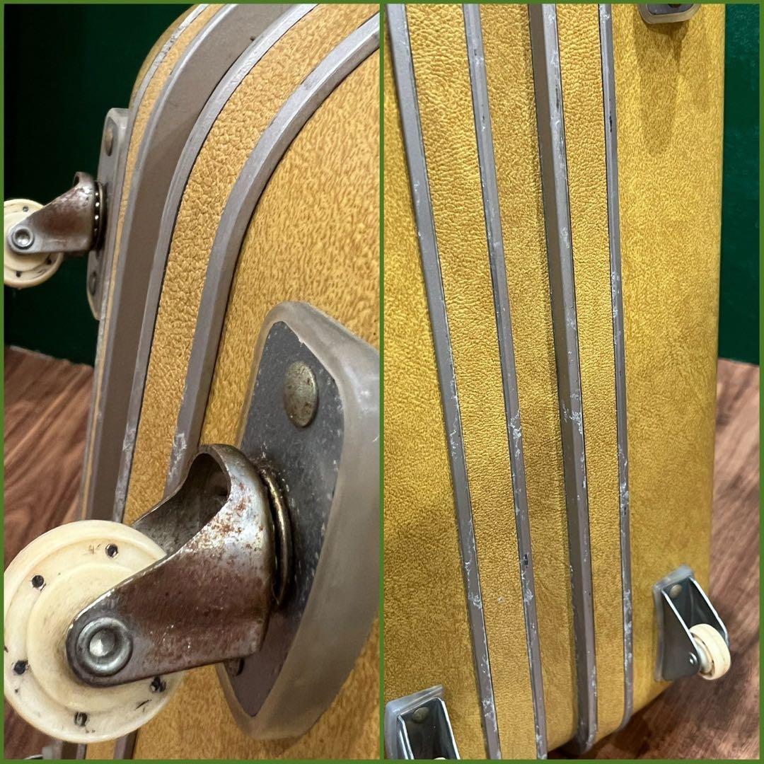 サムソナイト キャリーバッグ 黄色 イエロー スーツケース トランク 昭和レトロ