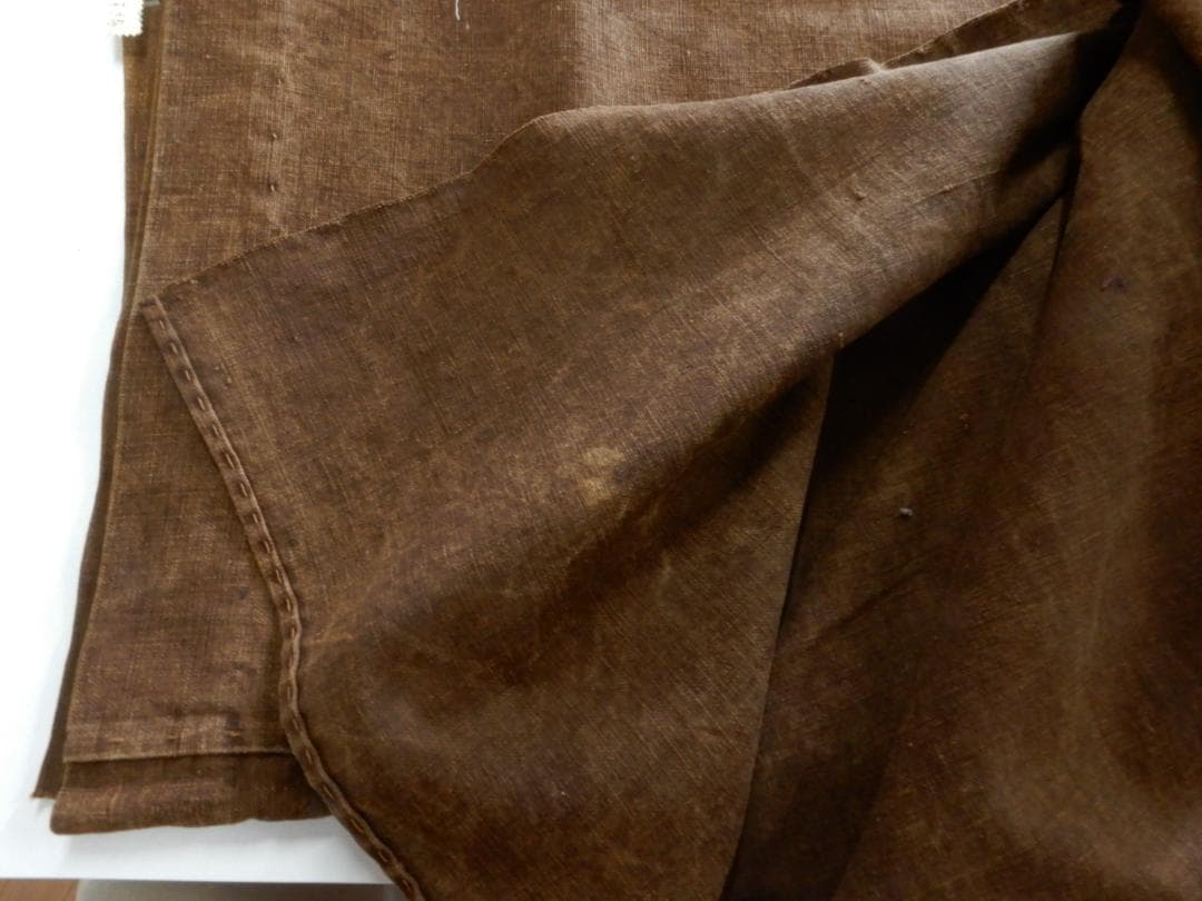 木綿・昔の商人暖簾・長い3巾・渋染め・明治期前後・今井の文字・のれん・地厚