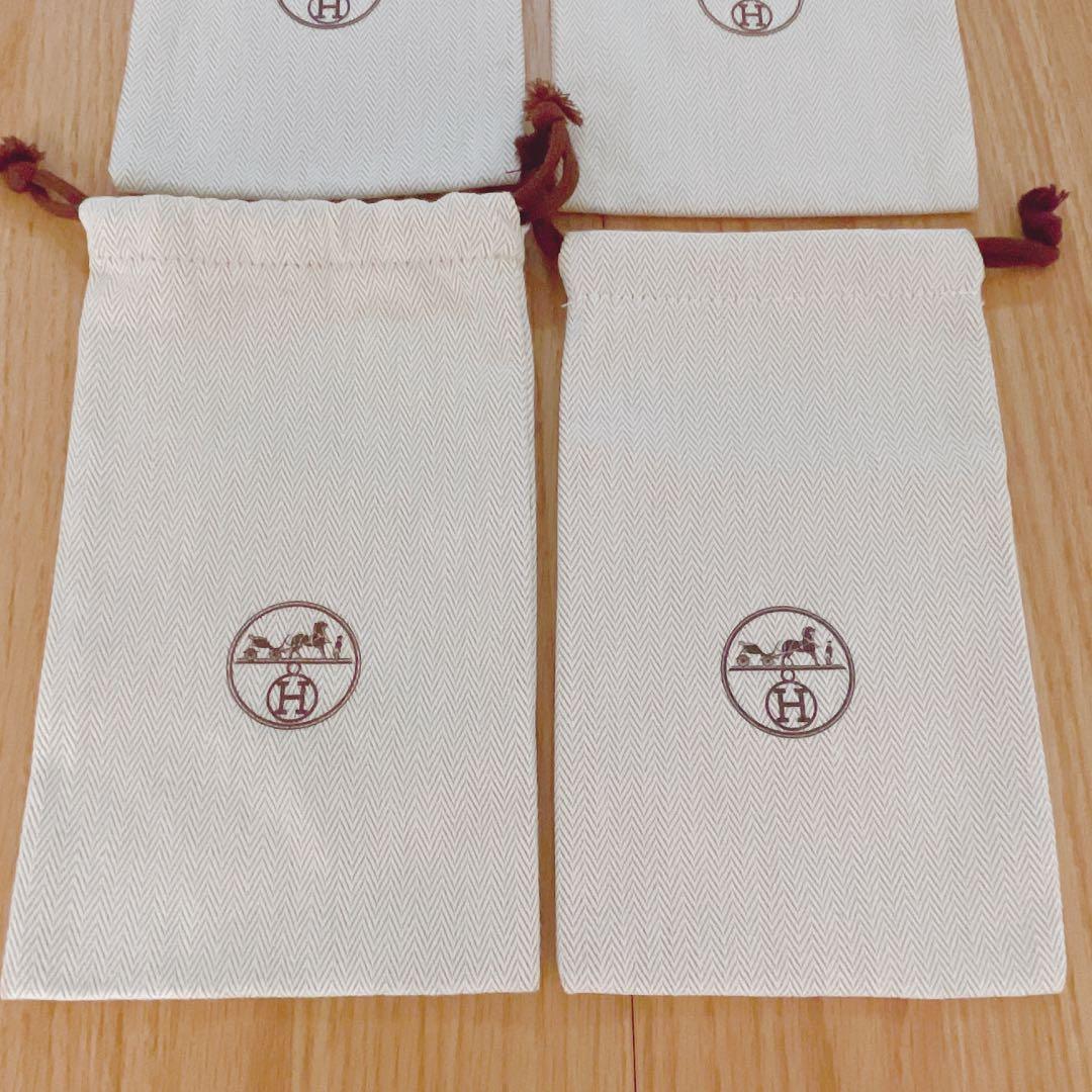 極美品 HERMES 保存袋 4枚セット 21×12.5cm