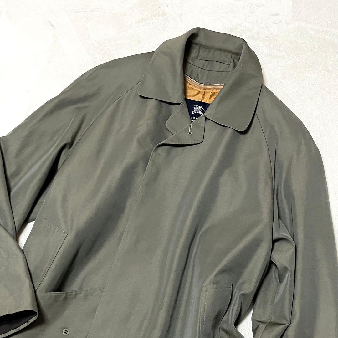 バーバリーロンドン　ステンカラーコート　ウール　シルク　高級品　ライナー付　L