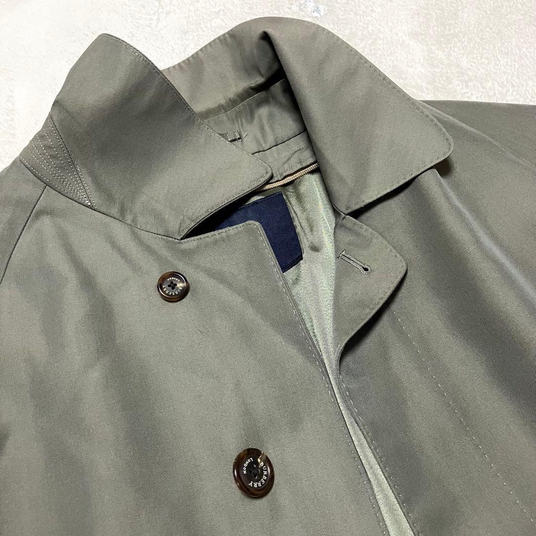 バーバリーロンドン　ステンカラーコート　ウール　シルク　高級品　ライナー付　L