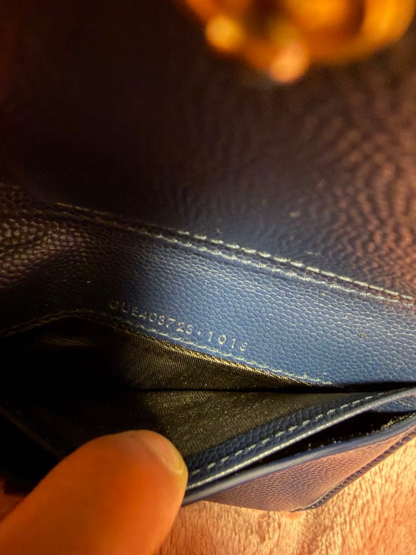 サンローラン 財布 ネイビー