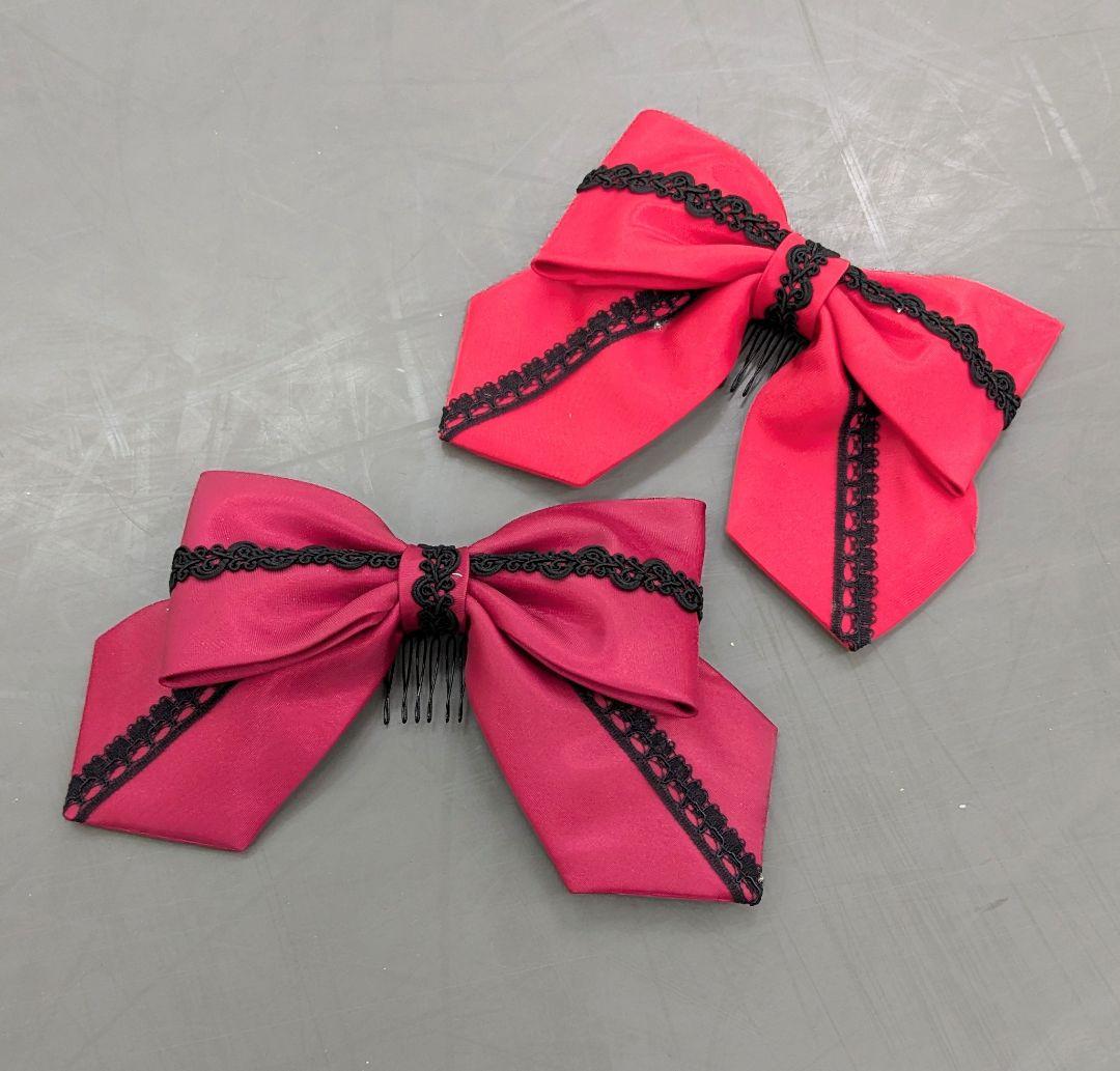 バレエ衣裳/ジュニア　濃赤2着&朱赤2着　4着セット　頭飾り付き