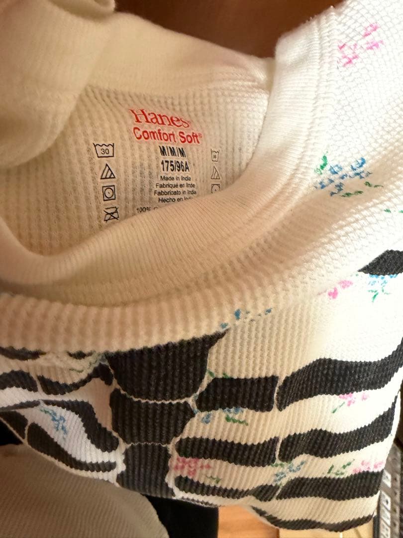 【即完品】花柄 Supreme x Hanes Bones サーマルCrew