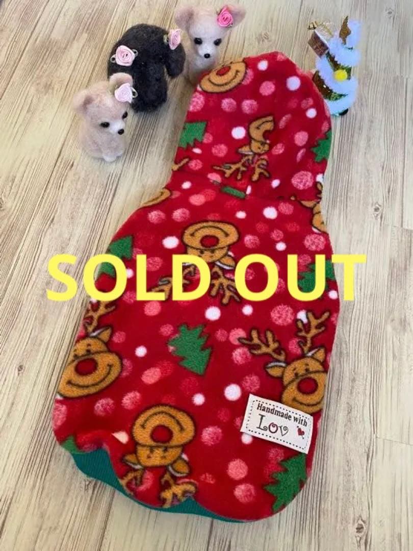 犬服  タンクトップパーカー(Ｓ)  ꒡̈⃝Lily꒡̈⃝ハンドメイド Xmasもふもふ