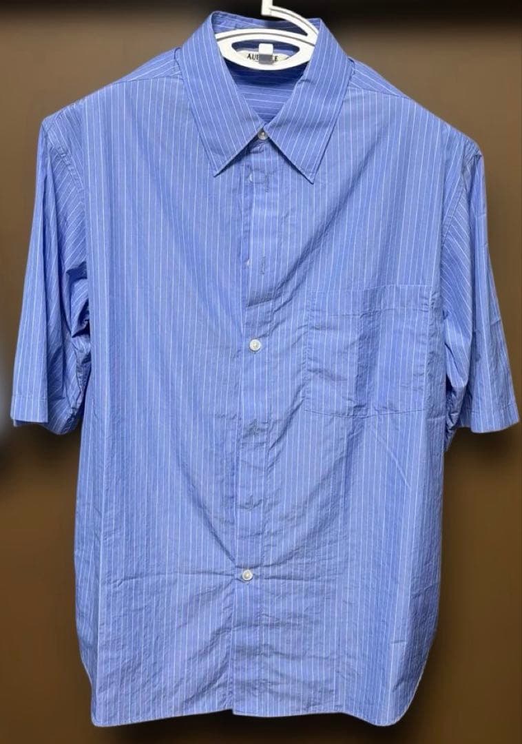 トップス AURALEE 25SS STRIPE HALF SLEEVED SHIRT