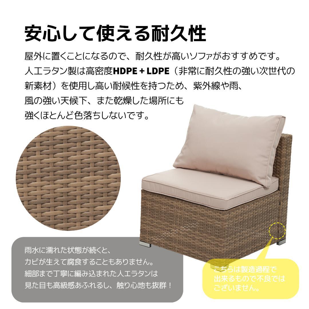 パラソル付き ガーデンファニチャー 5点 ガーデンテーブル ガーデンソファー