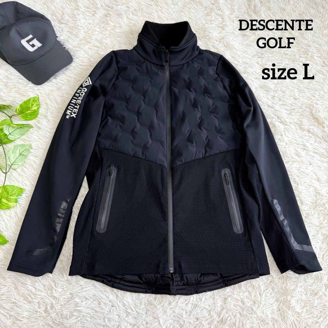 【デサントゴルフ】美品ダウンジャケット g-arc Lサイズ メンズ ブラック