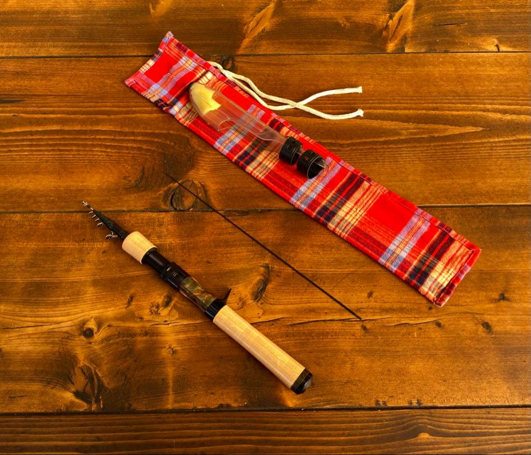 トラウトロッド　テレスコロッド　コンパクトロッド　天然木　ウッドリールシート