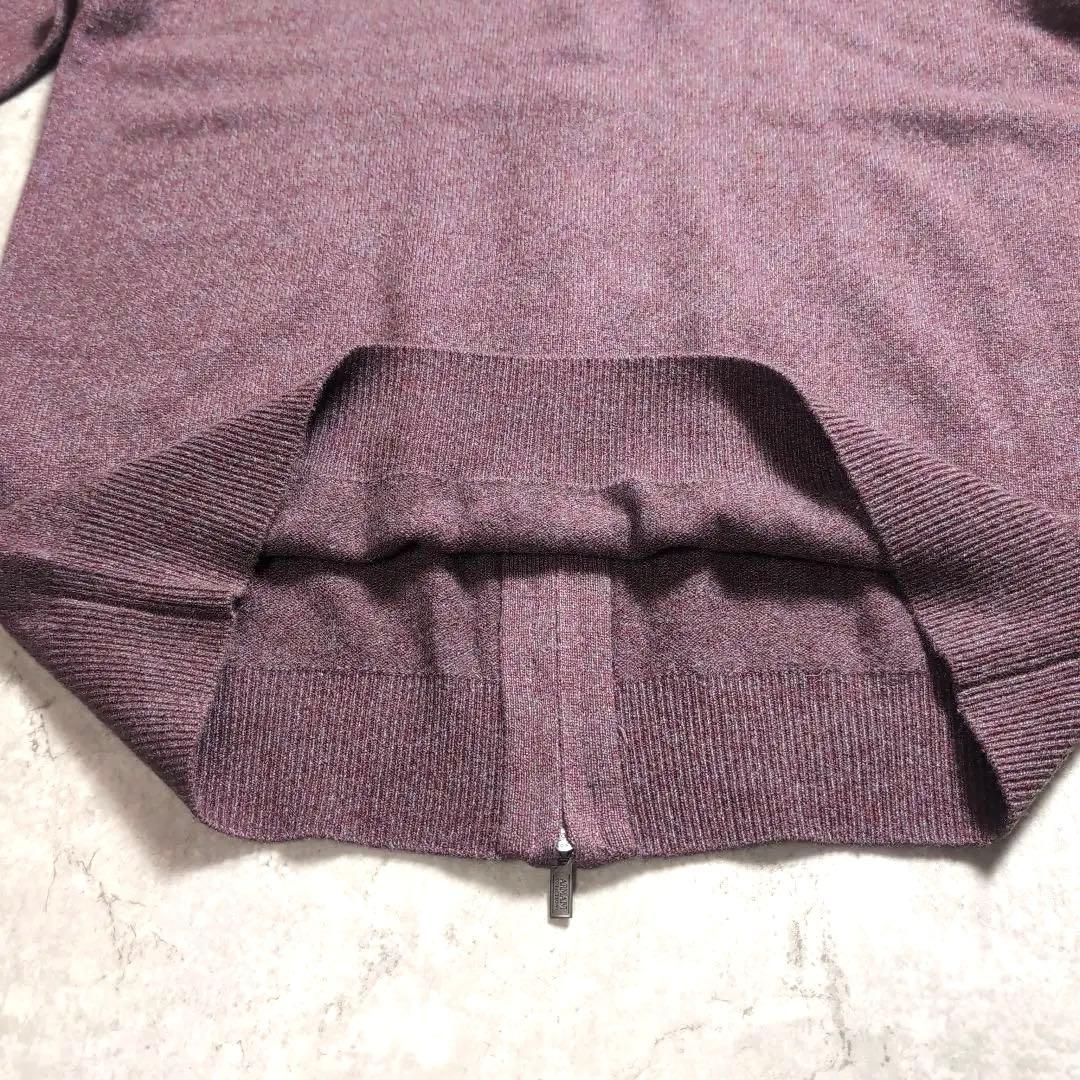 【極上カシミヤ】アルマーニ コレッツォーニジップカーディガン ワインレッド 48