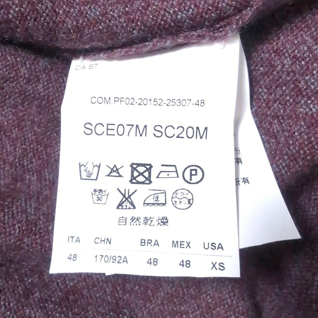 【極上カシミヤ】アルマーニ コレッツォーニジップカーディガン ワインレッド 48