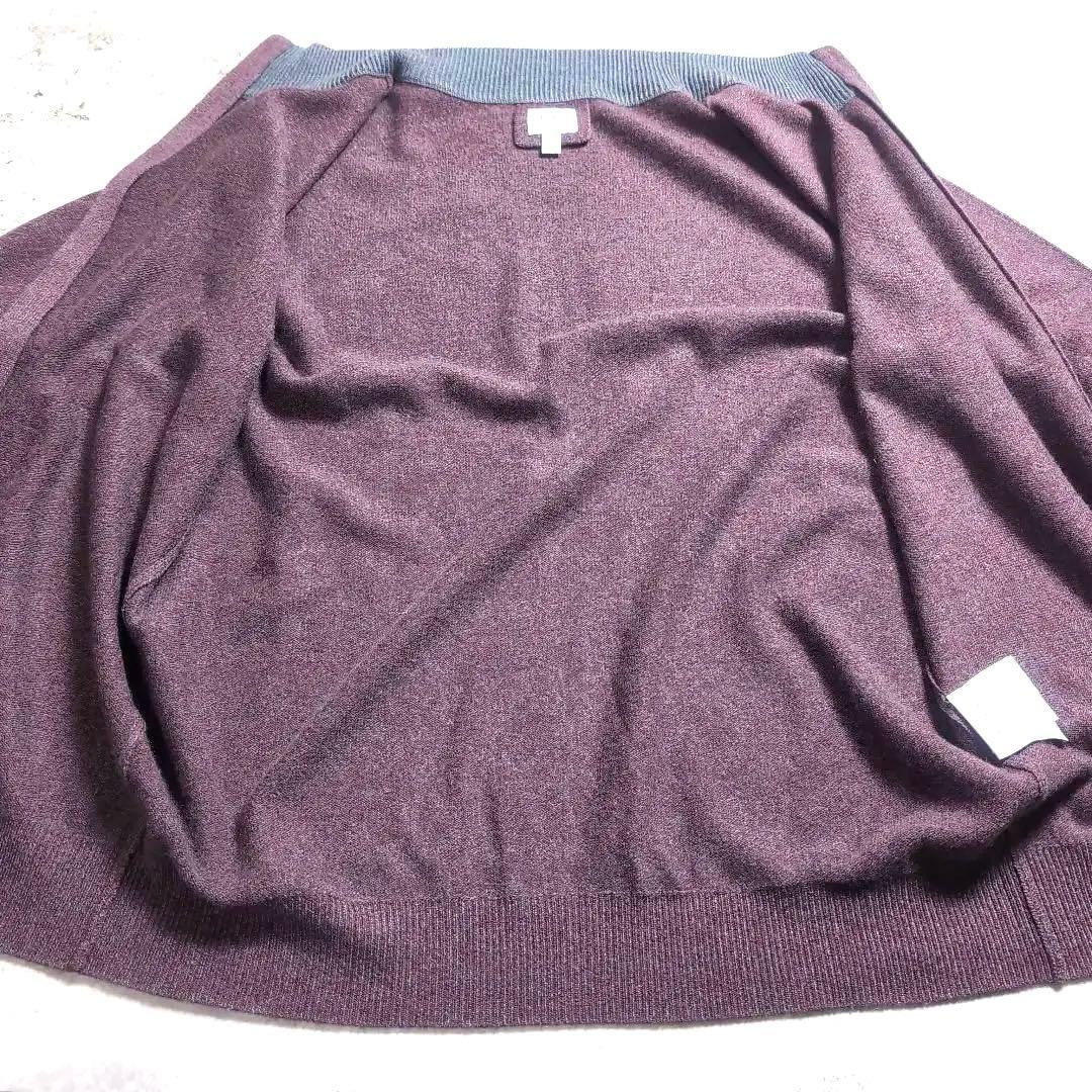 【極上カシミヤ】アルマーニ コレッツォーニジップカーディガン ワインレッド 48