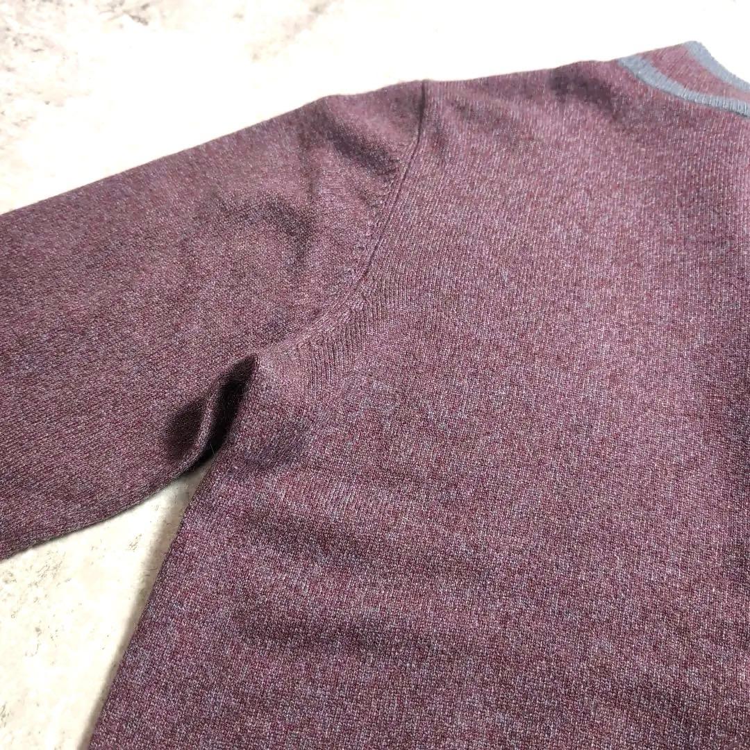 【極上カシミヤ】アルマーニ コレッツォーニジップカーディガン ワインレッド 48