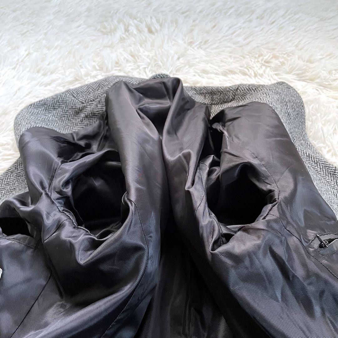 Harris Tweed ヘリンボーンクラブグレーツイードヘリンボーンコート