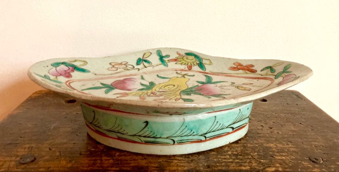 最終お値下げ　骨董　色絵　アンティーク　菓子鉢　唐物　清　粉彩　古伊万里