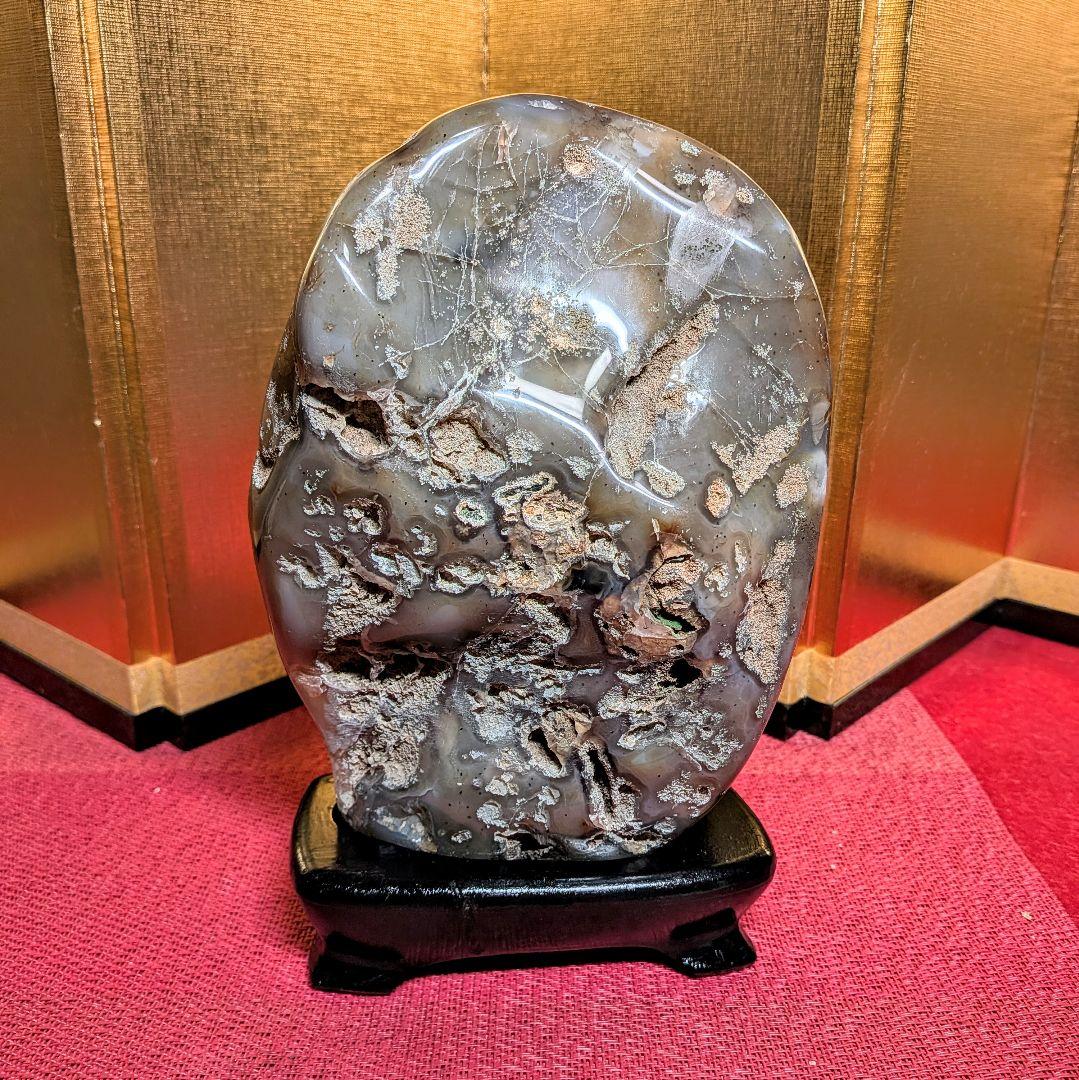 メノウ 1.8㌔ 鑑賞石 観賞石 水石 盆石 天然石 鉱物 ジャスパー