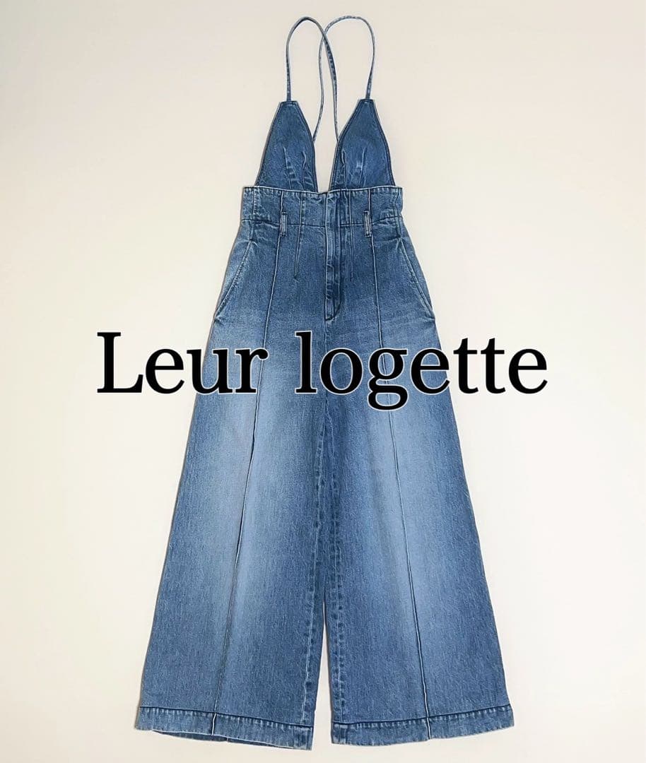 Leur logette オールインワン　デニムサロペット　取外し可　サイズ0