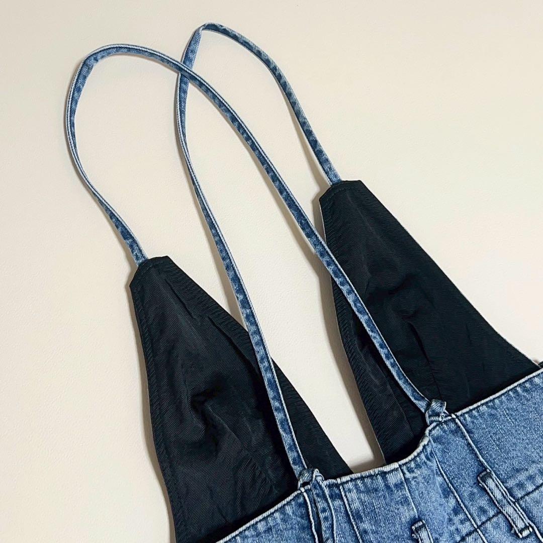 Leur logette オールインワン　デニムサロペット　取外し可　サイズ0