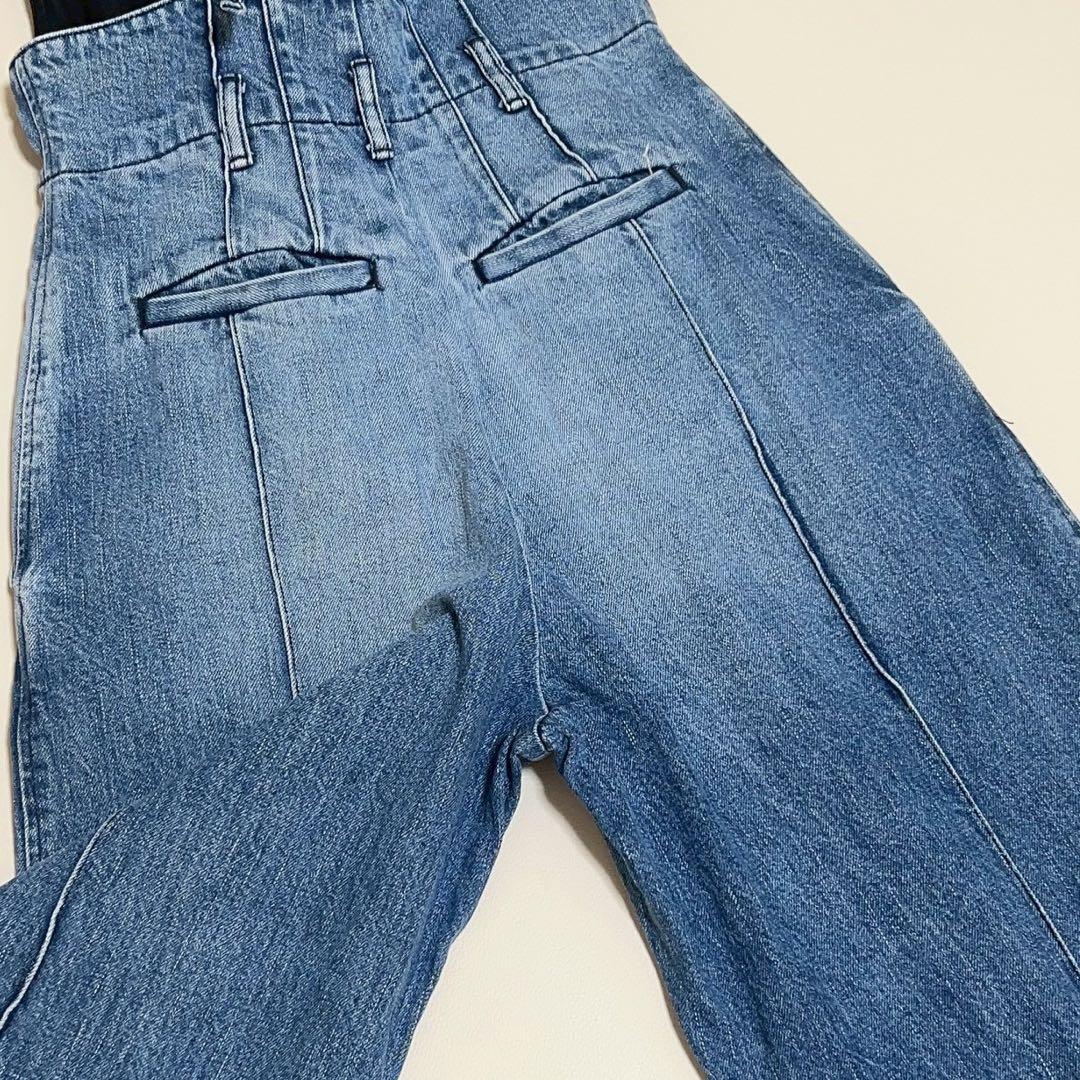 Leur logette オールインワン　デニムサロペット　取外し可　サイズ0