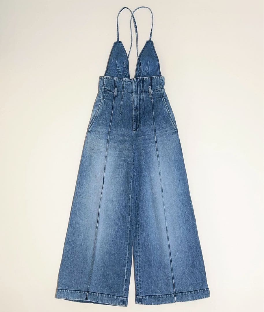 Leur logette オールインワン　デニムサロペット　取外し可　サイズ0