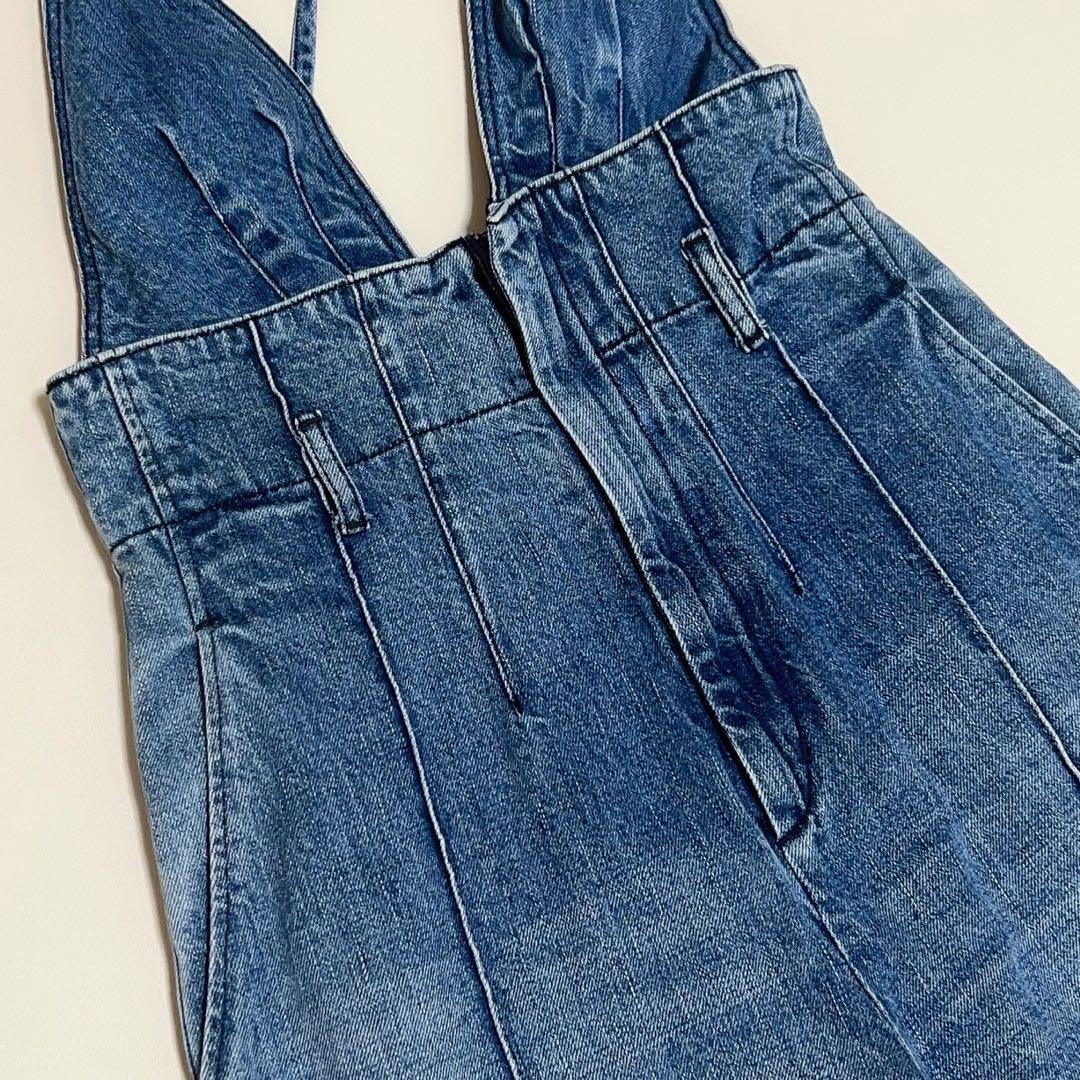 Leur logette オールインワン　デニムサロペット　取外し可　サイズ0