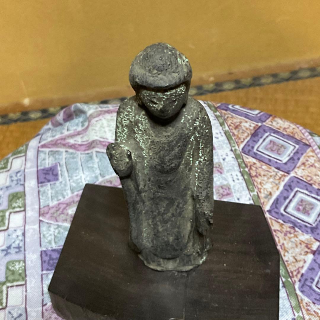 仏像／阿弥陀如来立像。鋼像　年代・江戸時代／中期。【足先欠如、後ろ側割れ有り】。