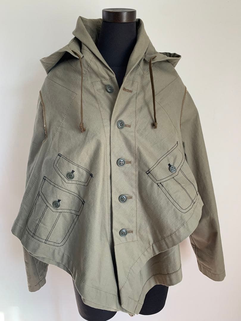 コムデギャルソン カーキ フード付き ミリタリージャケットM