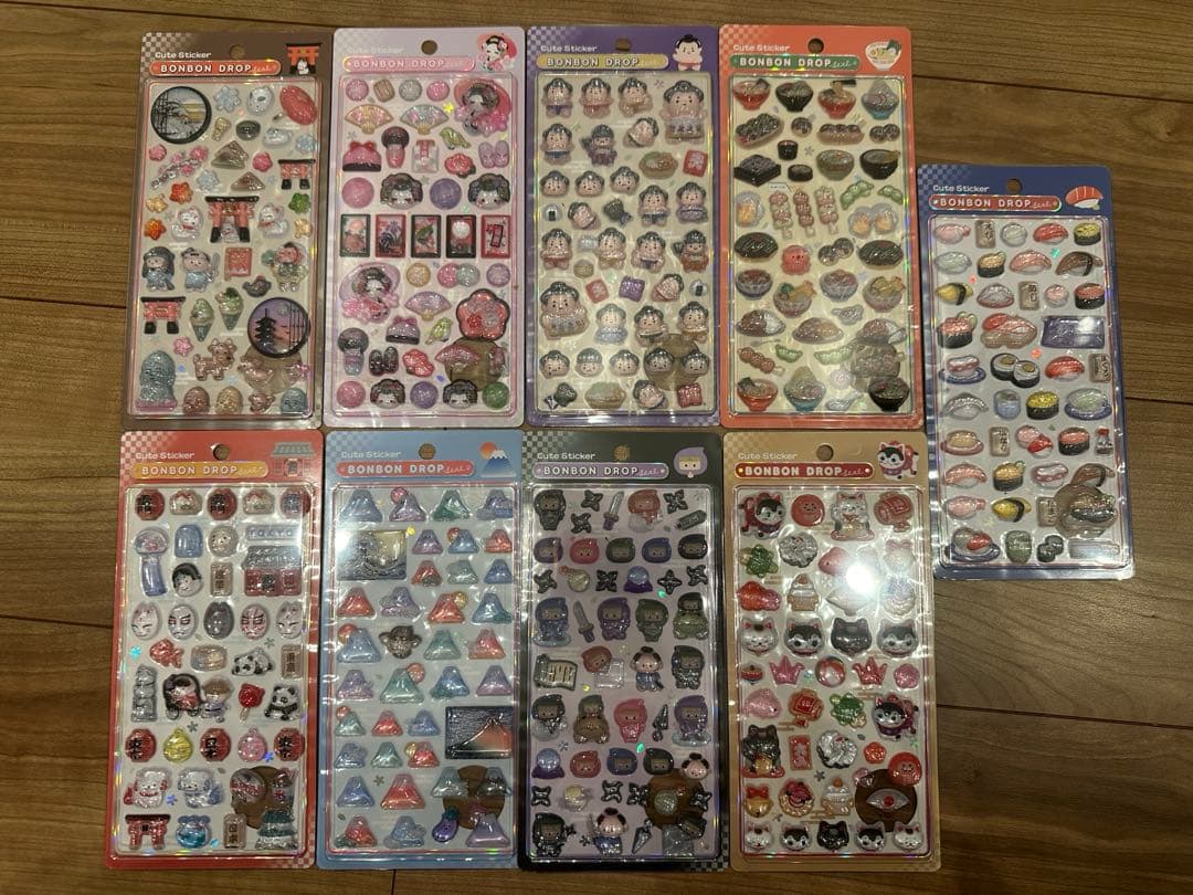 【正規品】ボンボンドロップシール　和柄　9枚セット