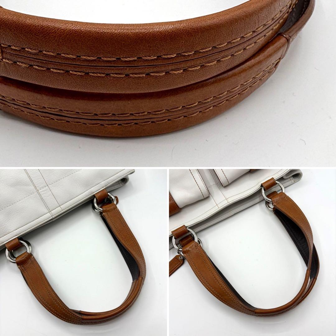 バッグ COACH soho double pocket tote bag White