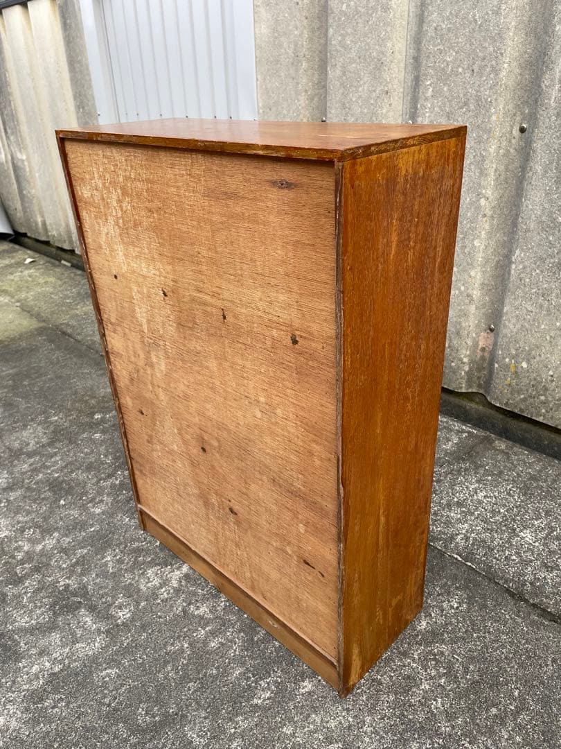 稀少/古道具/レトロ/無垢材/ガラス棚/飾り棚/棚/キャビネット/小引き出し/③