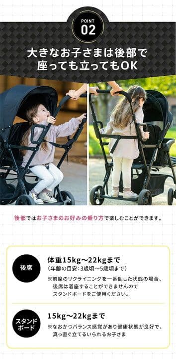 *＊極美品＊*Nebio ネビオ アミティエF ブラック 2人乗りベビーカー