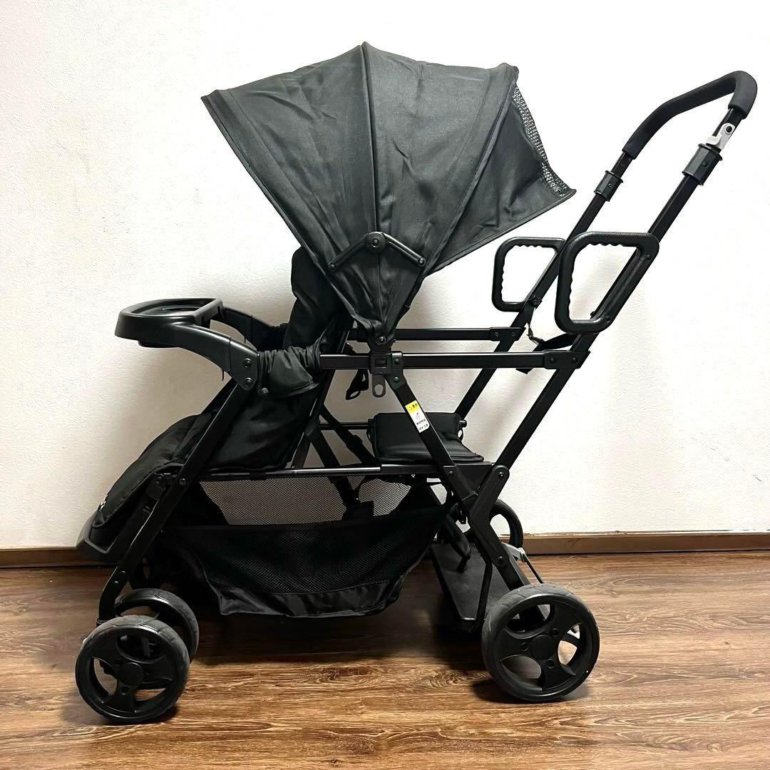 *＊極美品＊*Nebio ネビオ アミティエF ブラック 2人乗りベビーカー