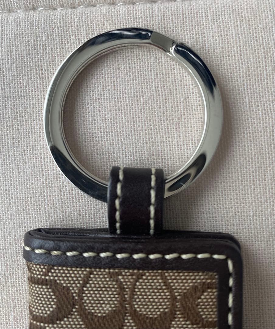 COACH コーチ ミニ手帳型 シグネチャー フォトキーホルダー リング