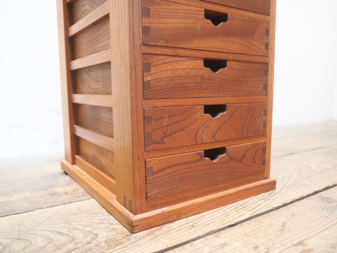 1246　②ケヤキの小引き出し　収納棚　書類ケース　展示台　ラック　インテリア
