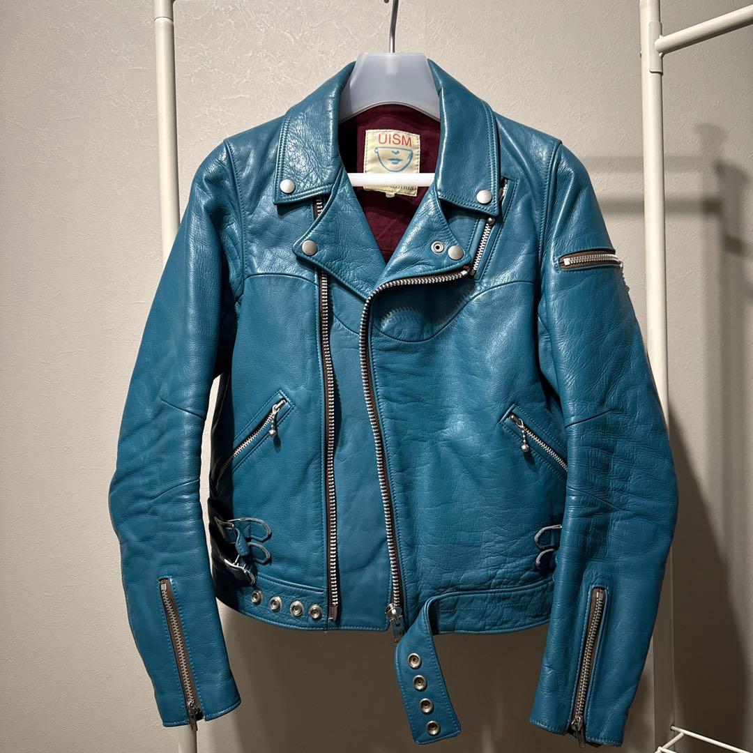 UNDERCOVER レザーライダースジャケット ターコイズ アンダーカバー