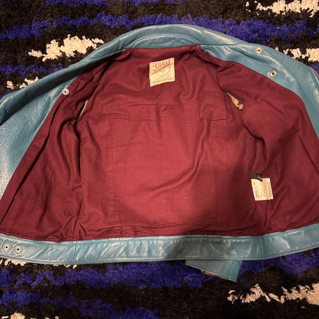 UNDERCOVER レザーライダースジャケット ターコイズ アンダーカバー