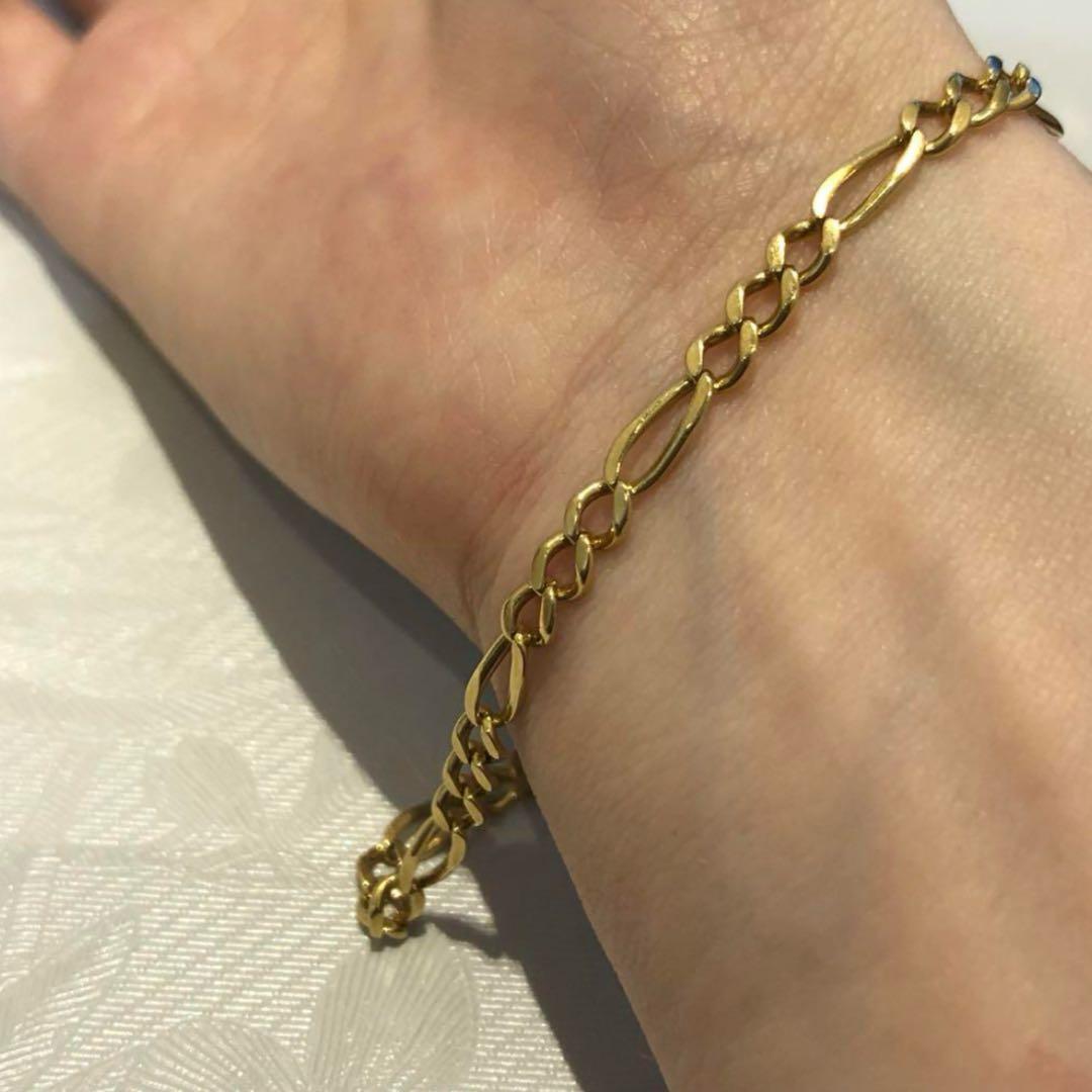 K18 18金 フィガロ ブレスレット 19cm