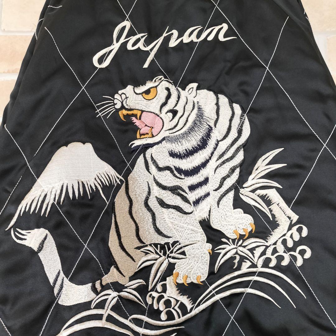 【超希少】90s 回転式YKKジップ ビンテージスカジャン 白虎×龍×日本地図