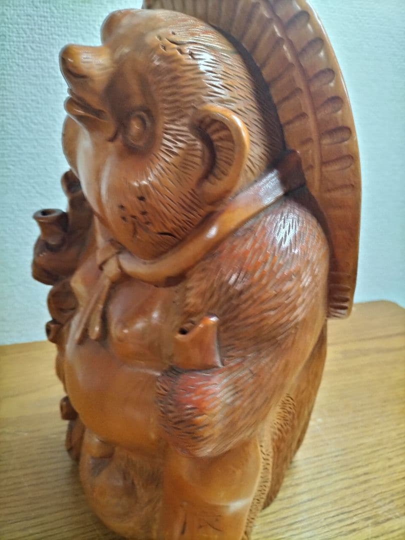 木製　狸の一刀彫りの彫刻　最終値下げ