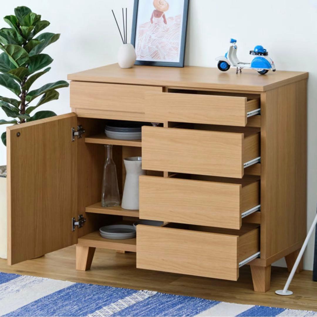 RYON サイドボード ISSEIKI BASK SB 80 ナチュラル 送料込