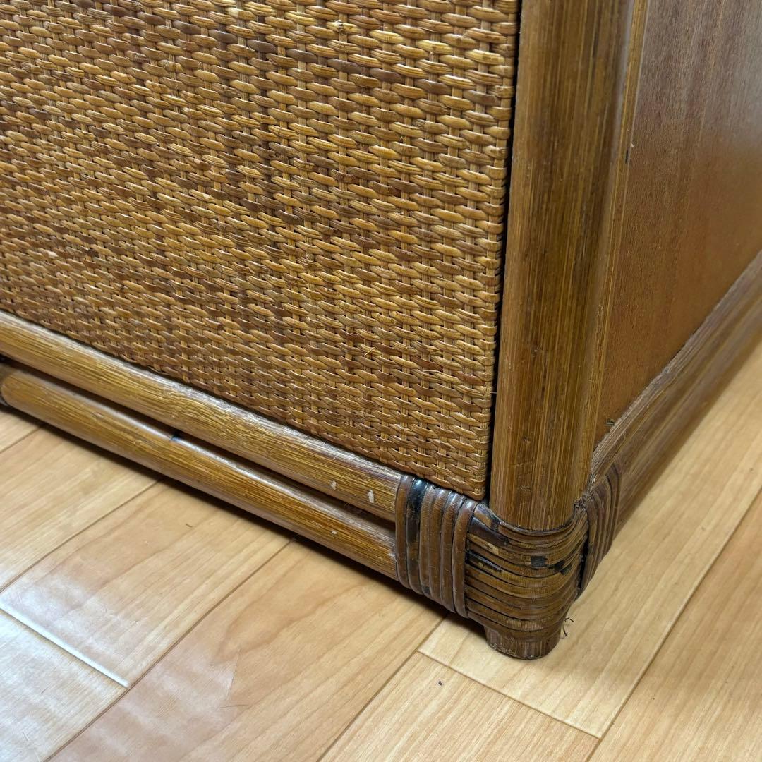 藤ラタン　チェスト　6段引き出し　カゴ収納家具　箪笥　整理棚