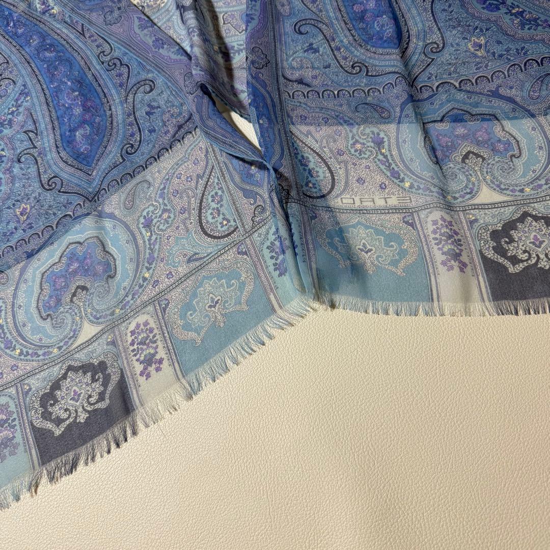 ETRO（エトロ） シルク100% ペイズリー柄 ストール 161×64