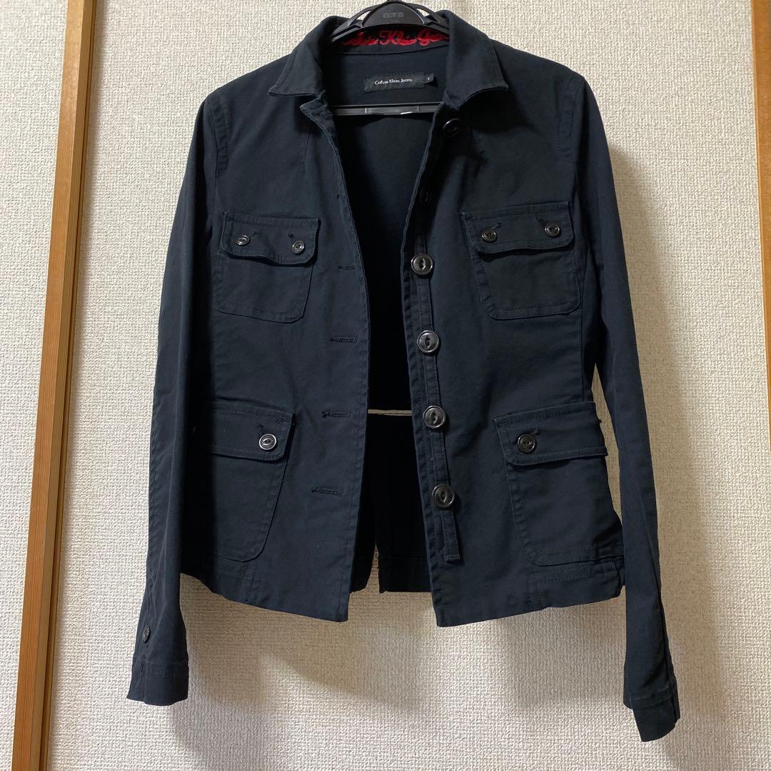 未使用　カルバンクラインジーンズ　黒 デニムジャケット Lサイズ