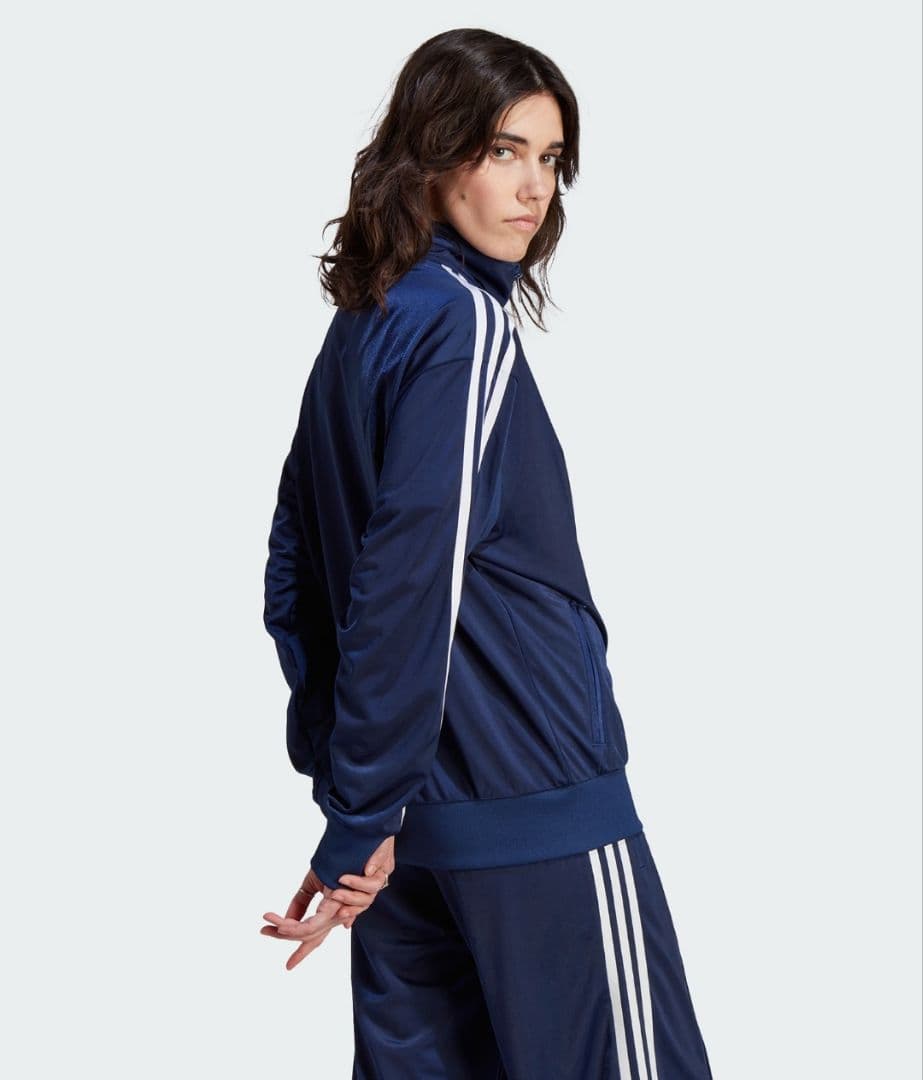 アディダス 青紺 ファイヤーバード トラックジャケット 女性2XL ジャージ上着