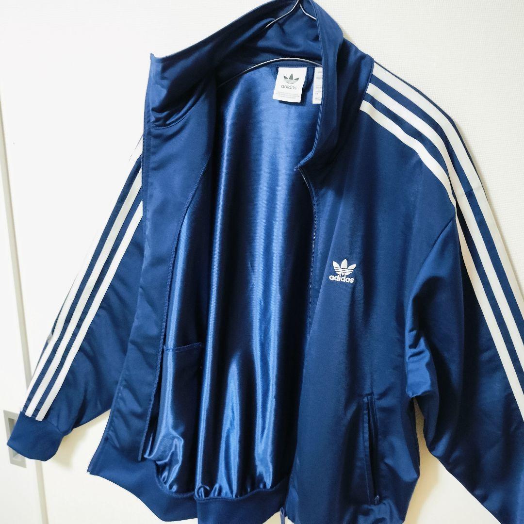 アディダス 青紺 ファイヤーバード トラックジャケット 女性2XL ジャージ上着