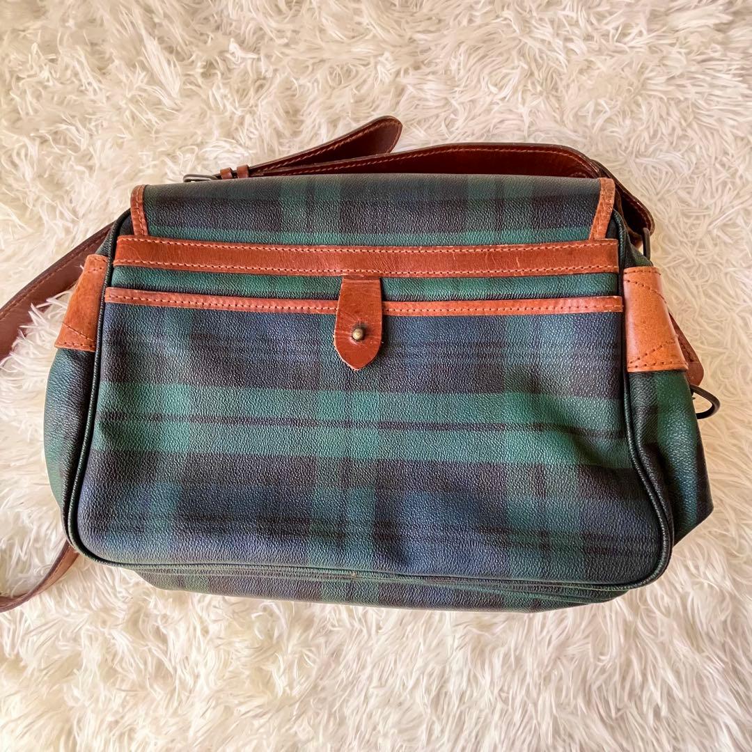 【美品】ポロ ラルフローレン PVC レザー メッセンジャーバッグ チェック柄